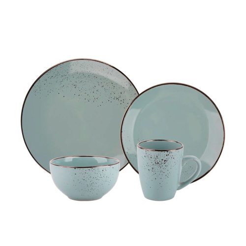 Juego de Vajilla de Cerámica de 16 Piezas - Verde Claro