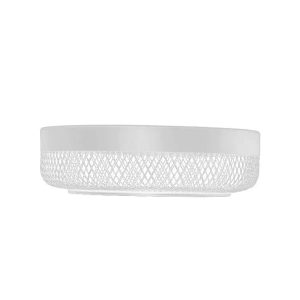 Cesta de almacenamiento, Frutero de Hierro Blanco  25x6.5 cm