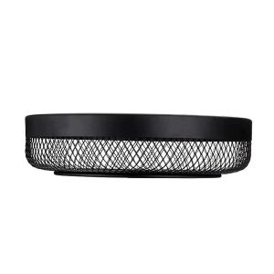 Cesta de almacenamiento, Frutero de Hierro Negro 30 x 6,5 cm