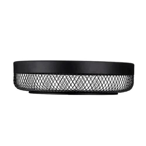 Cesta de almacenamiento, Frutero de Hierro Negro 30 x 6,5 cm
