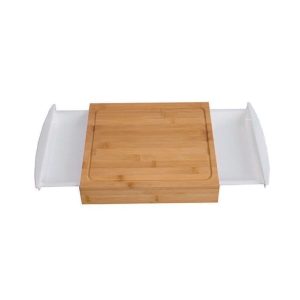Tabla de Picar Bambú con Bandejas Extraíbles 40,8 x 25 x 4,5