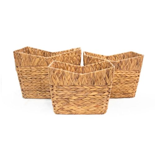 Cesta de Almacenamiento de Fibra Natural  / Set de 3 Pzas.