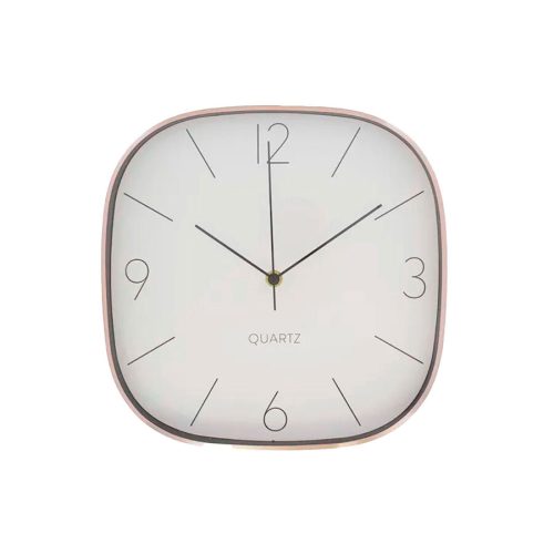 Reloj de Pared  Marco Dorado Centro Blanco 30 cm.