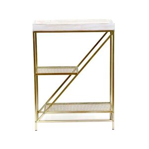 Mesa Auxiliar con 2 Estantes