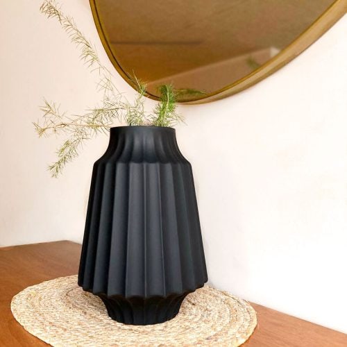 Florero Vidrio Negro 25 cm. - Imagen 2