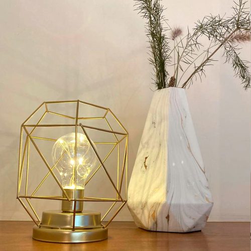 Florero Céramica Blanco con Dorado 12 x 18 cm. - Imagen 4