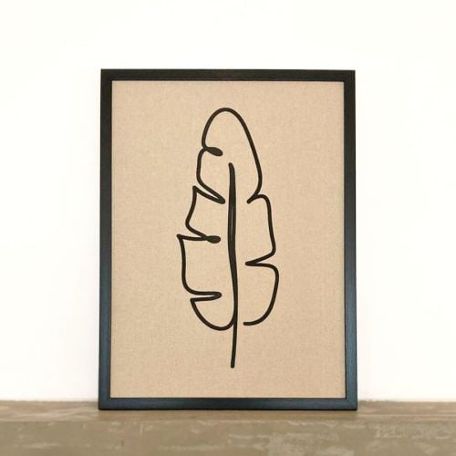 Cuadro Rectangular con Hoja en Relieve Negro 45 x 60 - Imagen 4