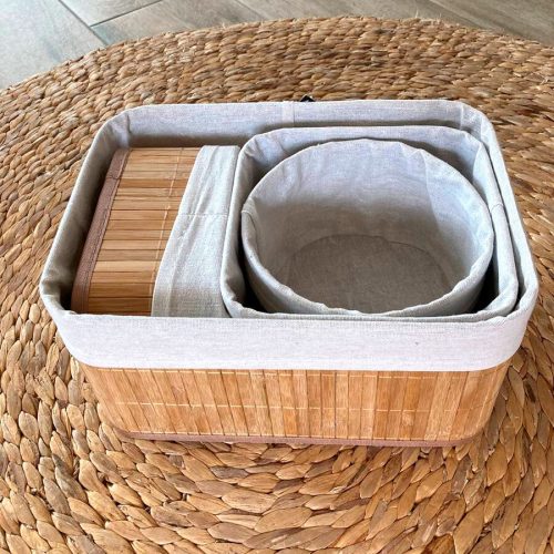 Cesta de Almacenamiento de Bambú Natural - 4 Pzas. - Imagen 3