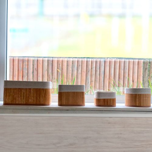 Cesta de Almacenamiento de Bambú Natural - 4 Pzas. - Imagen 4