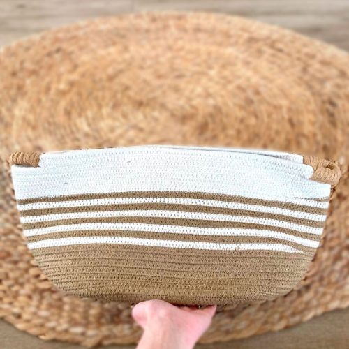 Cesta de cuerda de algodón flexible 32 x 22 x 19 cm. - Imagen 3