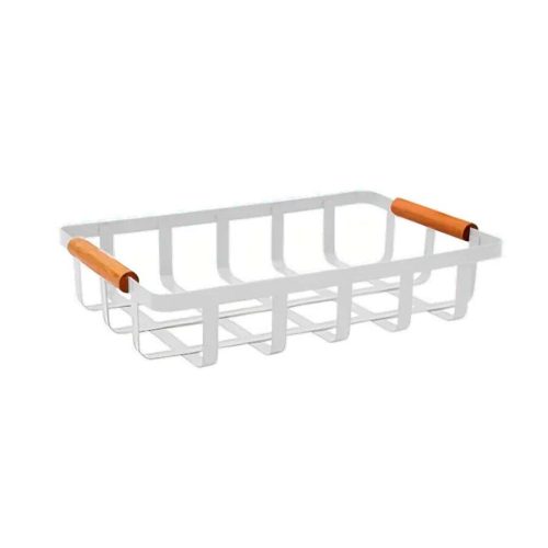 Cesta de Almacenamiento Rectangular Blanca 36 x 24 x 8 cm.