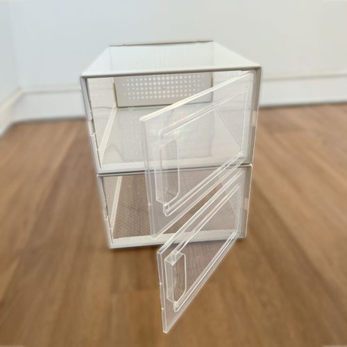 Caja organizadora de almacenamiento de zapatos apilable x 2 - Imagen 2