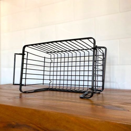 Cesta Apilable de Metal Negro 30 x 17 x 14.5 cm. - Imagen 3