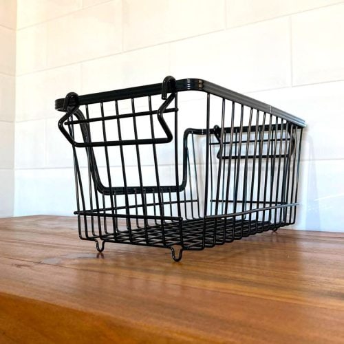 Cesta Apilable de Metal Negro 30 x 17 x 14.5 cm. - Imagen 4