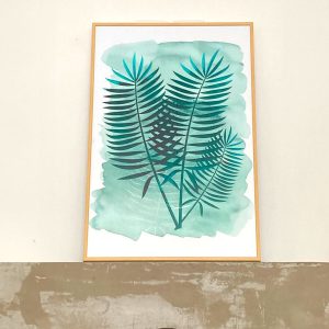 Cuadro de Hojas Tropicales 40 x 60 cm.