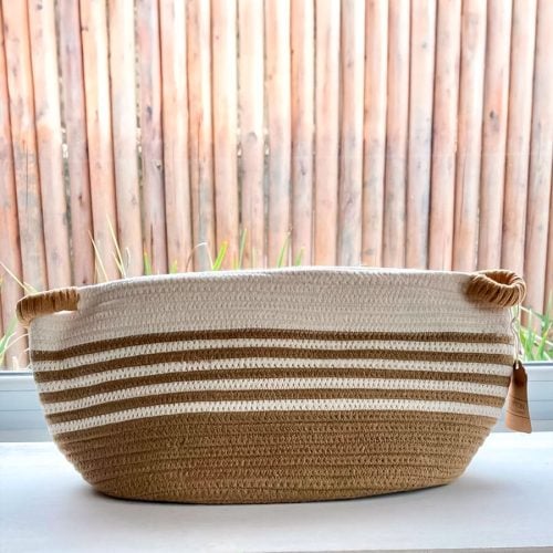 Cesta de cuerda de algodón flexible 37 x 29 x 23 cm. - Imagen 2