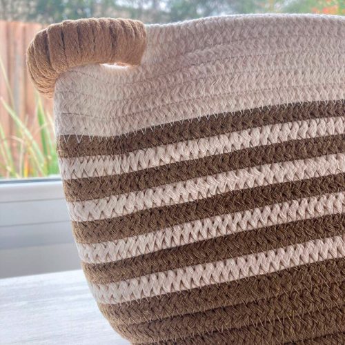Cesta de cuerda de algodón flexible 37 x 29 x 23 cm. - Imagen 3
