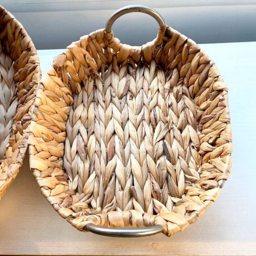 Cesta tejida en Fibra Natural con asas de metal - Set de 3 - Imagen 7