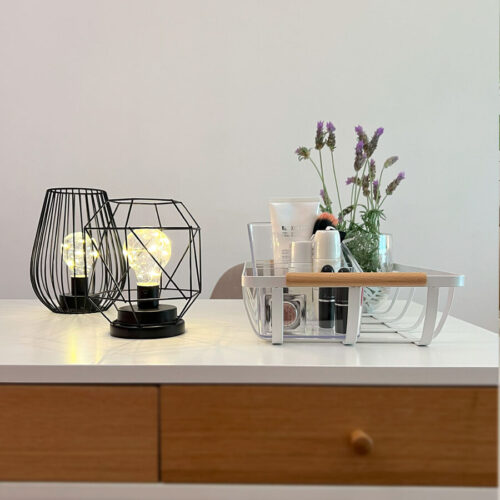 Cesta de Almacenamiento Rectangular Blanca 36 x 24 x 8 cm. - Imagen 3