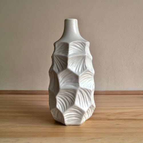 Florero Céramica Blanco 12 x 25 x 12 cm.