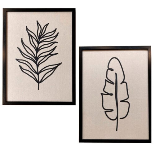 Cuadro Rectangular con Hoja en Relieve Negro 45 x 60 - Imagen 6