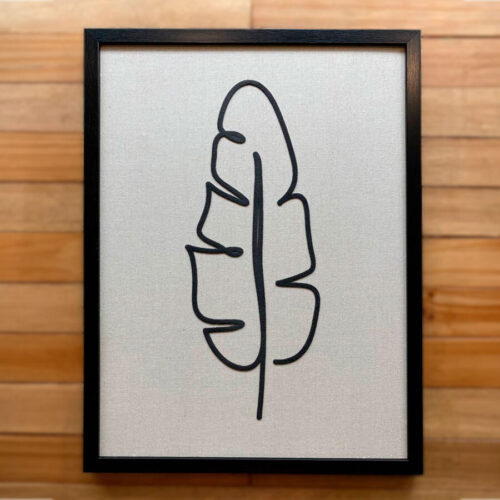 Cuadro Rectangular con Hoja en Relieve Negro 45 x 60 - Imagen 8