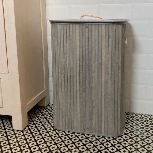 Cesta de Bambú Gris Rectangular 40 x 30 x 60 cm. - Imagen 2