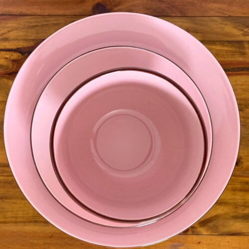 Juego de Vajilla de Cerámica de 16 Piezas - Rosa - Imagen 4