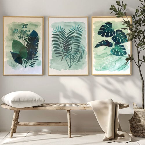 Cuadro de Hojas Tropicales 40 x 60 cm. - Imagen 3