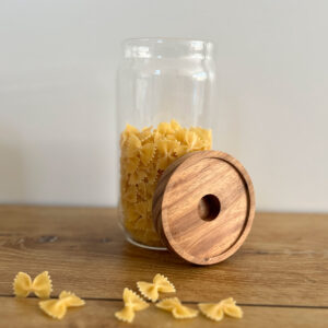 Frasco de Vidrio con Tapa de Madera 800ml