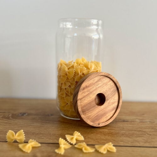 Frasco de Vidrio con Tapa de Madera 800ml