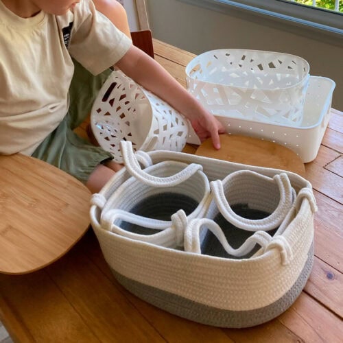 Cesta de Almacenamiento Tejidas con Cuerda de Algodón 3 Pcs - Imagen 7