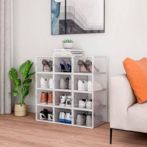 Caja organizadora de almacenamiento de zapatos apilable x 2 - Imagen 5