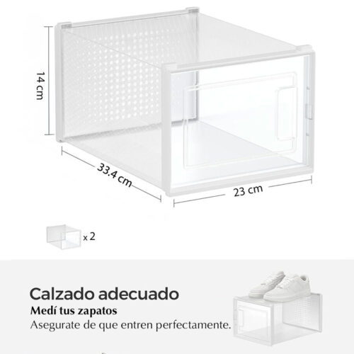 Caja organizadora de almacenamiento de zapatos apilable x 2 - Imagen 7