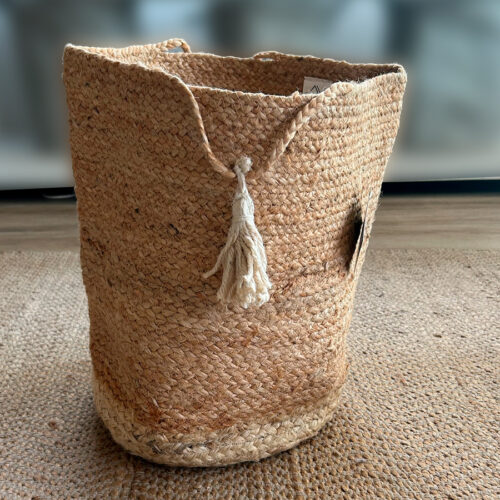 Cesta de Yute Natural con Borla - Imagen 3