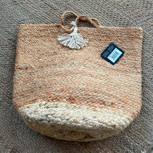 Cesta de Yute Natural con Borla - Imagen 5