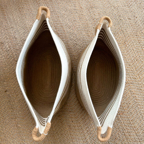 Cesta de cuerda de algodón flexible 37 x 29 x 23 cm. - Imagen 5