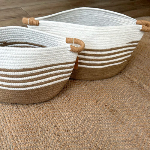 Cesta de cuerda de algodón flexible 37 x 29 x 23 cm. - Imagen 7