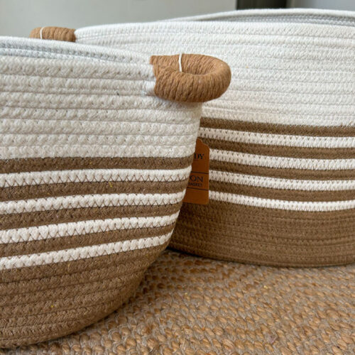 Cesta de cuerda de algodón flexible 37 x 29 x 23 cm. - Imagen 8