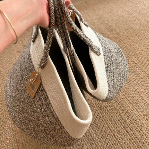 Cesta de Cuerda de Algodón Flexible  34 x 25 cm. - Imagen 6