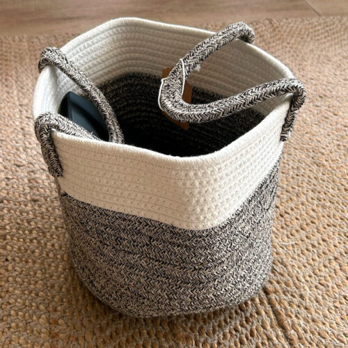 Cesta de Cuerda de Algodón Flexible  25 x 22 cm. - Imagen 8