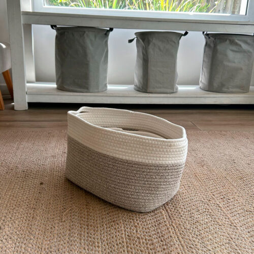 Cesta de Almacenamiento Tejida de Cuerda de algodón, 2 Pzas. - Imagen 3