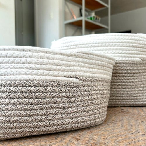 Cesta de Almacenamiento Tejida de Cuerda de algodón, 2 Pzas. - Imagen 4