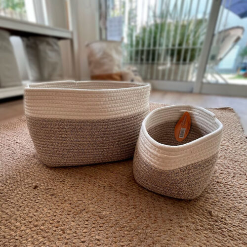 Cesta de Almacenamiento Tejida de Cuerda de algodón, 2 Pzas. - Imagen 5