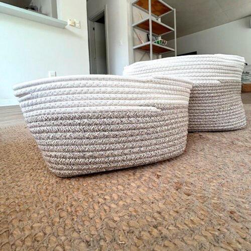 Cesta de Almacenamiento Tejida de Cuerda de algodón, 2 Pzas. - Imagen 6